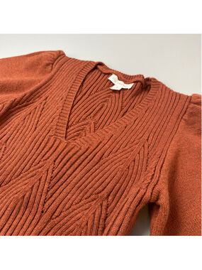 Blu Pepper Sweater Small Rust Puff Sleeves Cottagecore Coquette Earthy Boho Chic